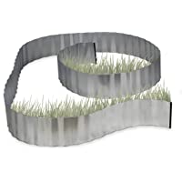Relaxdays- Gris Valla Decorativa- Borde delimitador de Metal- Flexible- 5 m x 16 cm- 0.1x500x16 cm